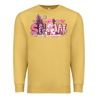Antique Gold pink snowman and snow Premium Sweatshirt - AdoDesignShop