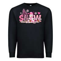Black pink snowman and snow Premium Sweatshirt - AdoDesignShop