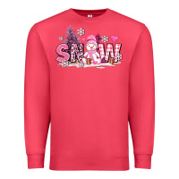 Cardinal pink snowman and snow Premium Sweatshirt - AdoDesignShop