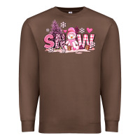 Chestnut pink snowman and snow Premium Sweatshirt - AdoDesignShop