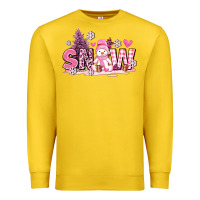 Lemon pink snowman and snow Premium Sweatshirt - AdoDesignShop