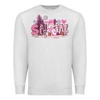 Oatmeal Heather pink snowman and snow Premium Sweatshirt - AdoDesignShop