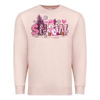 Pale Pink pink snowman and snow Premium Sweatshirt - AdoDesignShop