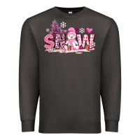 Smoke pink snowman and snow Premium Sweatshirt - AdoDesignShop