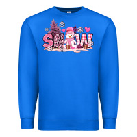 True Royal pink snowman and snow Premium Sweatshirt - AdoDesignShop