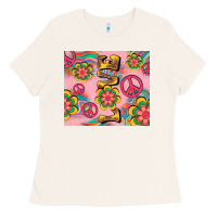 Bone peace love hippie daisy Ladies Tee - TumblerDesignByShophia