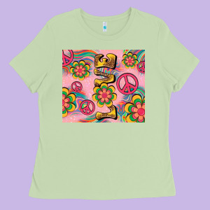 Peace Love Hippie Daisy Ladies Tee Designed By Tumblerdesignbyshophia