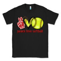 Black Peace love Softball Classic Tee - HowdyJamesFarm