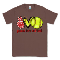 Chestnut Peace love Softball Classic Tee - HowdyJamesFarm