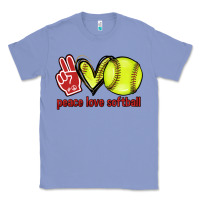 Colony Blue Peace love Softball Classic Tee - HowdyJamesFarm