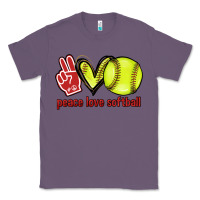 Lavender Peace love Softball Classic Tee - HowdyJamesFarm