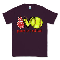 Plum Peace love Softball Classic Tee - HowdyJamesFarm