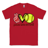Red Peace love Softball Classic Tee - HowdyJamesFarm