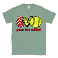 Sage Peace love Softball Classic Tee - HowdyJamesFarm