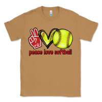 Toasted Coconut Peace love Softball Classic Tee - HowdyJamesFarm