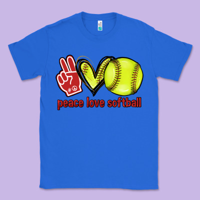Peace Love Softball Classic Tee Designed By Howdyjamesfarm