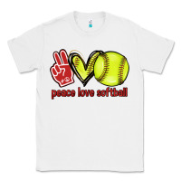 White Peace love Softball Classic Tee - HowdyJamesFarm
