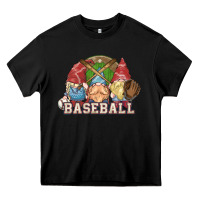 Black Baseball gnomes Heavy Core Tee - NancyCooperArtShop