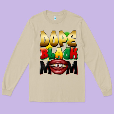 Dope Black Mom Long Sleeve Tee Designed By Fadigitalartstudio