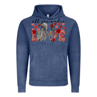 Vintage Denim Skeleton all you need is love Vintage Hoodie - FaDigitalArtStudio