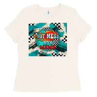 Bone hot mess boy mama with fire Ladies Tee - TumblerDesignByShophia