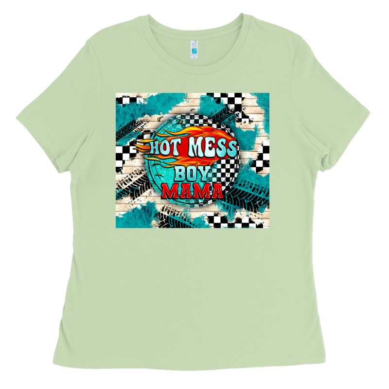 Hot Mess Boy Mama With Fire Ladies Tee by TumblerDesignByShophia | Teevron