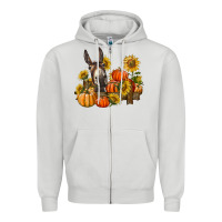 Dove Grey donkey sunflower and pumpkin farm Zipper Hoodie - BarkalooDesign