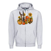 Heather Grey donkey sunflower and pumpkin farm Zipper Hoodie - BarkalooDesign
