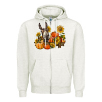 Oatmeal Heather donkey sunflower and pumpkin farm Zipper Hoodie - BarkalooDesign