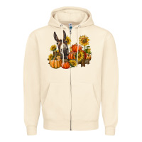 Sandshell donkey sunflower and pumpkin farm Zipper Hoodie - BarkalooDesign