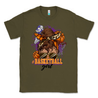 Army Green Messy bun Basketball girl Classic Tee - HowdyJamesFarm