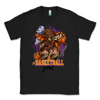 Black Messy bun Basketball girl Classic Tee - HowdyJamesFarm