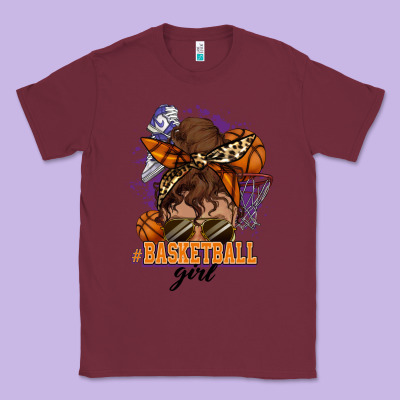 Messy Bun Basketball Girl Classic Tee Designed By Howdyjamesfarm