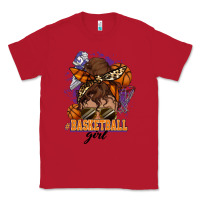 Red Messy bun Basketball girl Classic Tee - HowdyJamesFarm