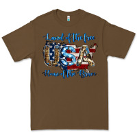 Cacao land of the free home of the brave american flag background Premium Tee - Jasminsmagicworld
