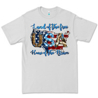 Land Of The Free Home Of The Brave American Flag Background Premium Tee | Teevron
