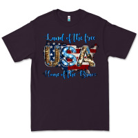 Plum land of the free home of the brave american flag background Premium Tee - Jasminsmagicworld