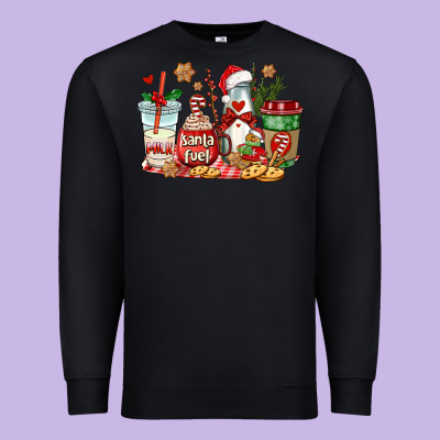 Santa Fuel Coffee Cups Premium Sweatshirt Designed By Adodesignshop