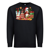 Black santa fuel coffee cups Premium Sweatshirt - AdoDesignShop