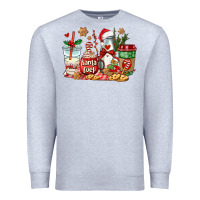Heather Grey santa fuel coffee cups Premium Sweatshirt - AdoDesignShop
