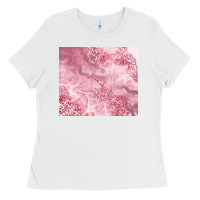 White glitter pink agate Ladies Tee - TumblerDesignByShophia