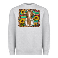 Heather Grey goat daisy sunflowers leopard serape glitter Heavyweight Sweatshirt - Artiststas