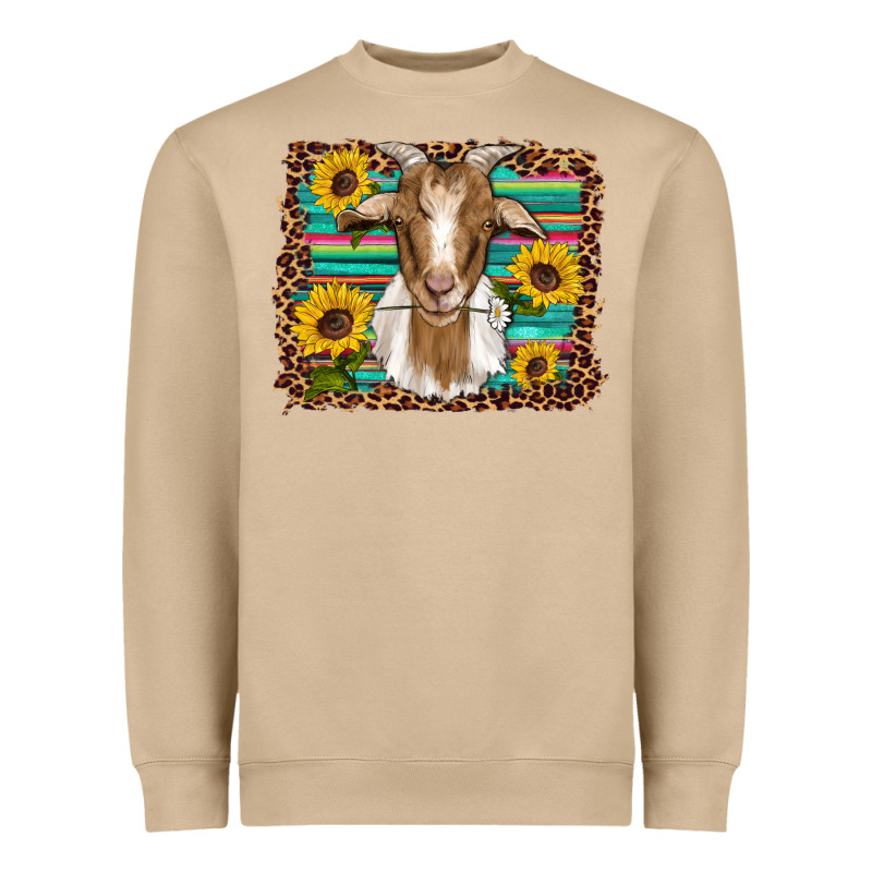 Goat Daisy Sunflowers Leopard Serape Glitter Heavyweight Sweatshirt by Artiststas | Teevron