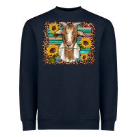 Navy goat daisy sunflowers leopard serape glitter Heavyweight Sweatshirt - Artiststas