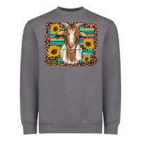 Storm goat daisy sunflowers leopard serape glitter Heavyweight Sweatshirt - Artiststas