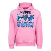 Fuchsia Pink in april we wear blue Urban Hoodie - JahusDesignShop