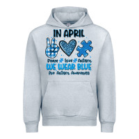 Heather Grey in april we wear blue Urban Hoodie - JahusDesignShop