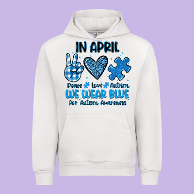 In April We Wear Blue Urban Hoodie Designed By Jahusdesignshop