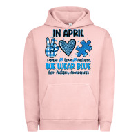 Pigment Salmon in april we wear blue Urban Hoodie - JahusDesignShop