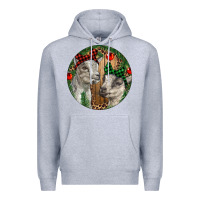Heather Grey Baby Goats Christmas Premium Hoodie - RanaPortraitStore